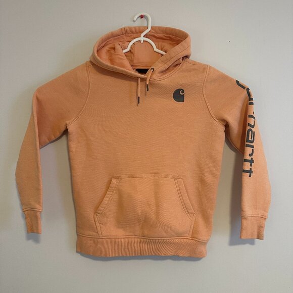 Carhartt Other - Carhartt Hoodie Sweatshirt Mens Medium Orange Distressed Long Sleeve